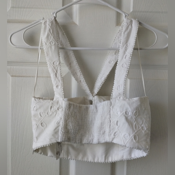 Zara White Halter Crop Top S - Picture 6 of 8